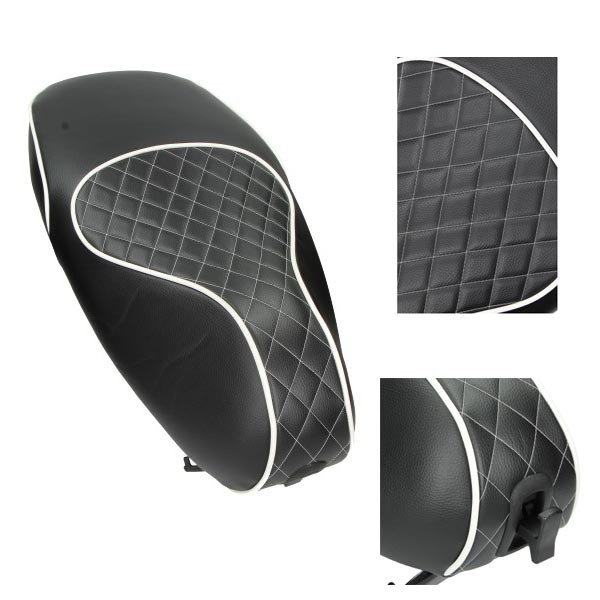 Cover buddyseat chesterfield black with White bies Primavera Sprint