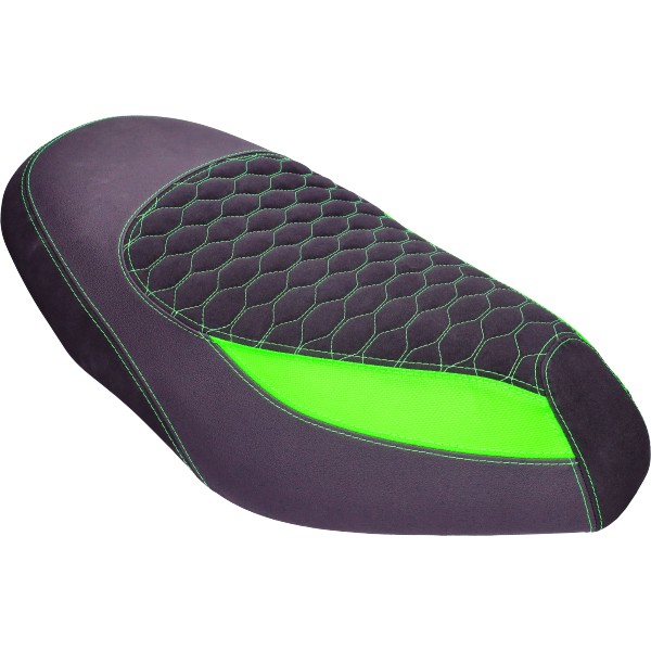 Zadelhoes Regia GP1 groen fluor past op Piaggio Zip 2000
