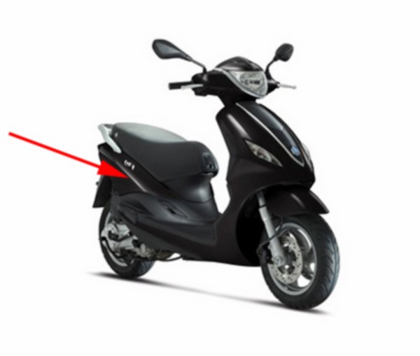 Seitenteil Fly neu 2012 Schwarz Grafite 79 a rechts Piaggio original 67309800nd