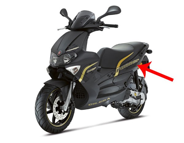 Zijscherm Gilera Runner rst zwart Meteora 94 Linksachter