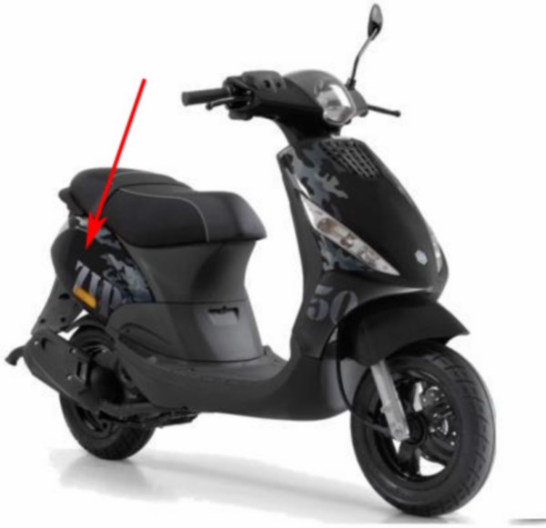 zijscherm Piaggio Zip 4t zwart mat origineel 57540600xn6