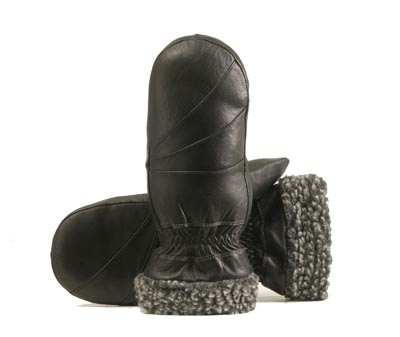 Kleidung Handschuhe Satz Leder Damen Fausthandschuh S/ M Schwarz EB Maße 7.0