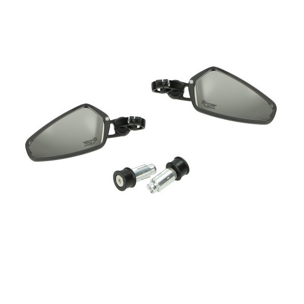 Mirror set oval cnc handle bar engine scooter universal black DMP