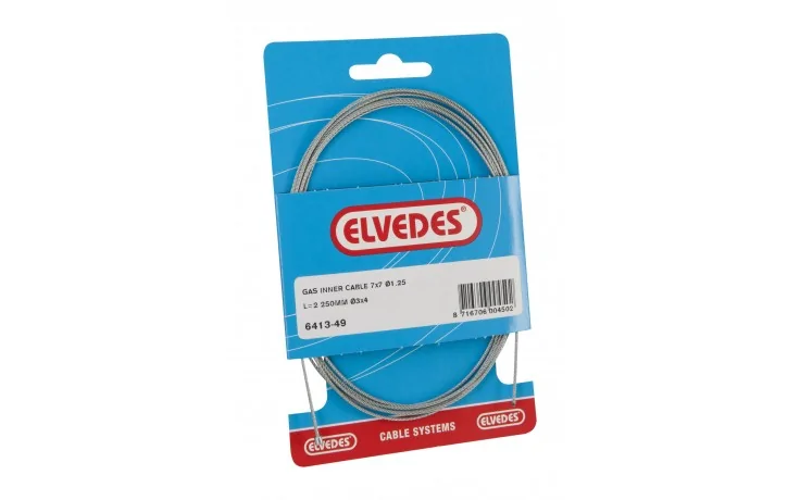 Binnenkabel gas universal Elvedes 2250mm 7x7 draads V-nippel (op kaart)