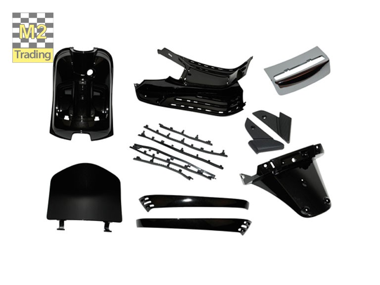 Inside body work set Vespa LX black 8 parts