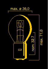 Lampe flosser 6V-15/15W Ba20D E-Marken