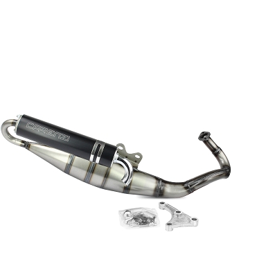 Carenzi Exhaust complete Piaggio 2t black silencer