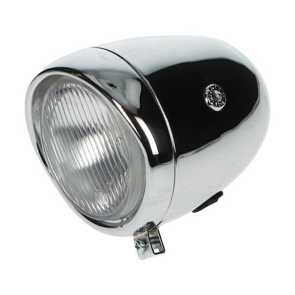 Headlight round with damage oltimer model Puch 130mm chrome