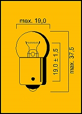 Lampe flosser 12V-5W Ba15S E-Marken
