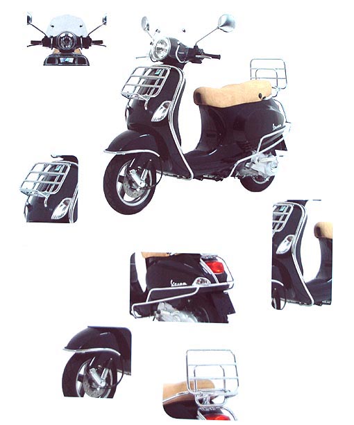 Protection bumper set + fixation complete Vespa LX & Vespa S 7delig original Piaggio