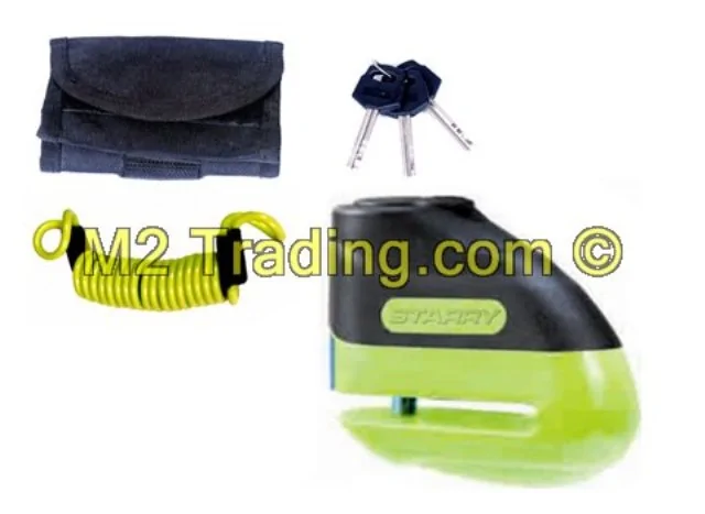 Schijfremslot Starry Ø 10Mm Incl Tasje+Kabel Geel