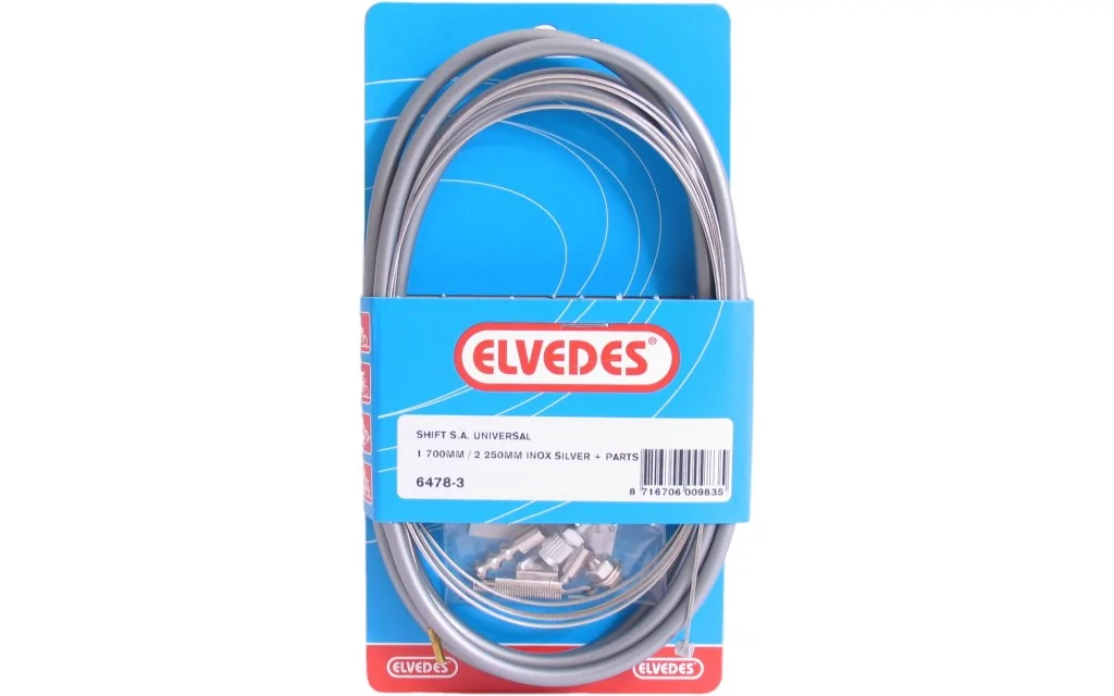 Elvedes Drum brake kabelkit 1700mm / 2250mm Stainless Steel - silver (op kaart)