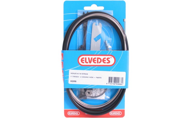 Elvedes Versnellingskabelset Nexus 4/7/8 1700 / 2250 mm RVS - zwart