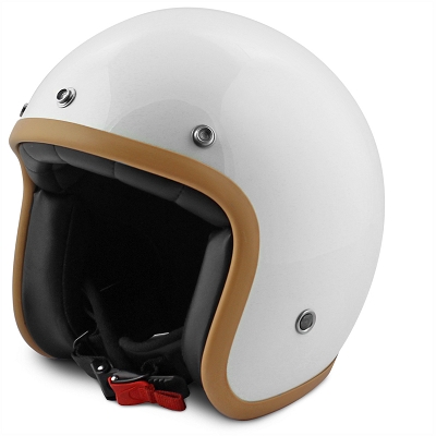 Jet helm NO-END glans wit maat XS