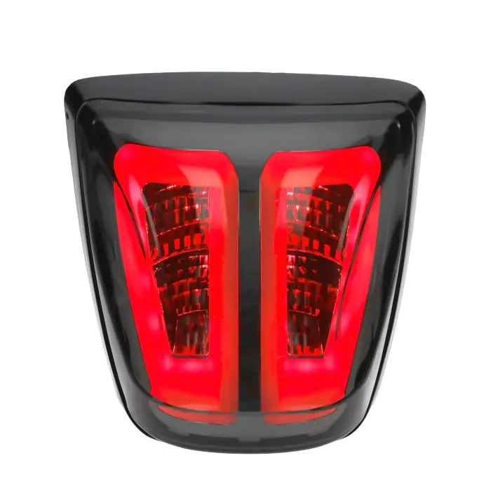 Rear light led E-mark tube Titanium shine black Vespa Primavera Sprint Power1