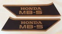 Honda MB-5 tanksticker zwart goud