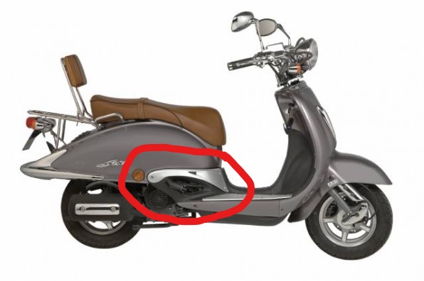 Hielplaat Sideskirts China retro scooter rechts 50QT-E-050211