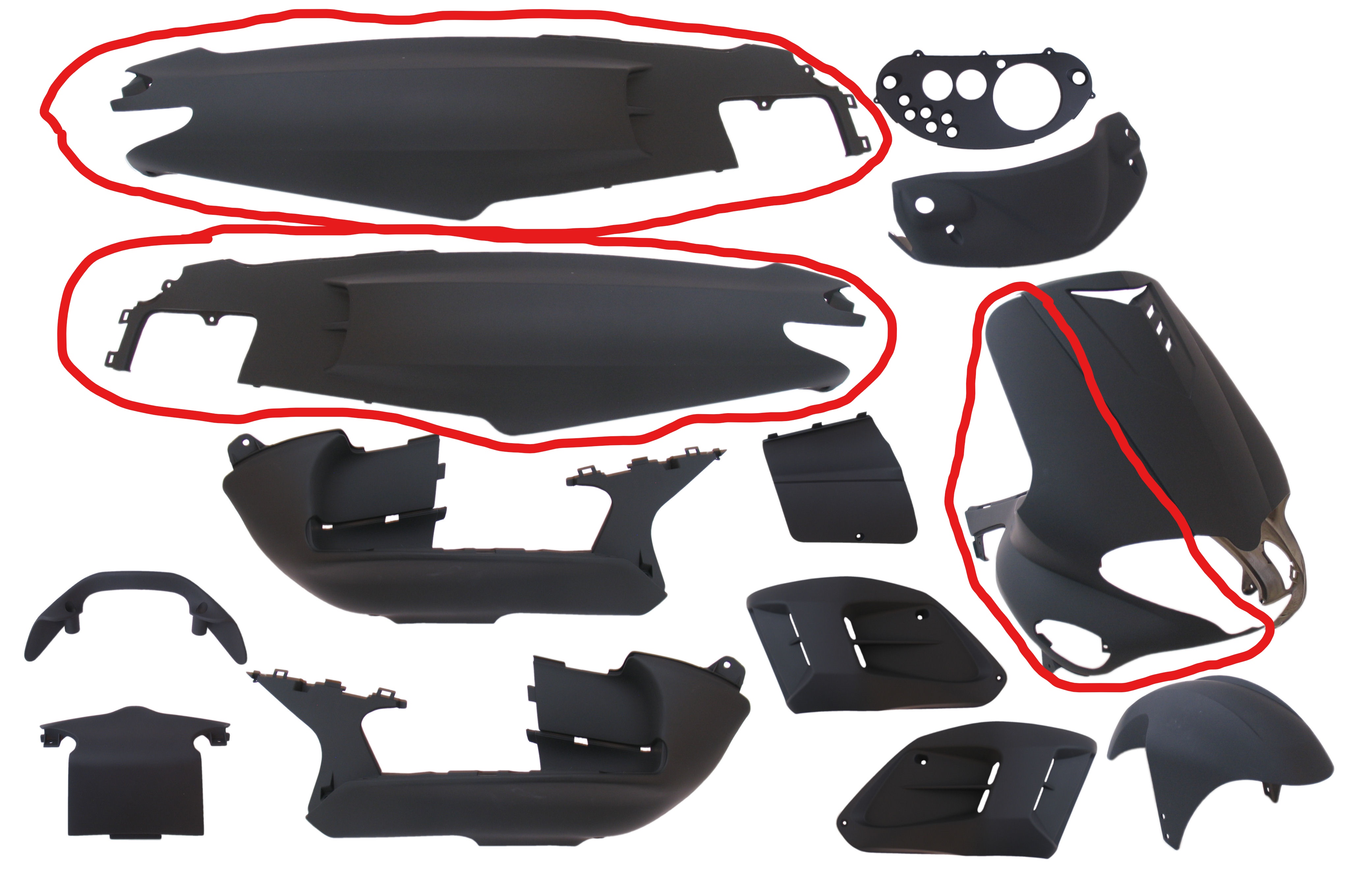 Body work set matt black Gilera Gilera Runner 15 parts Edge construction year until 08-2005