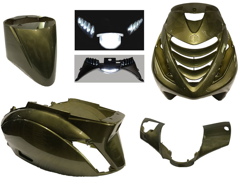 Kappenset Piaggio Zip SP Harley olijf groen Power1