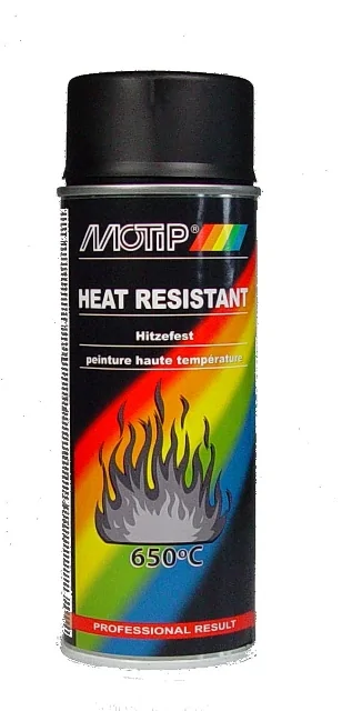 Motip hitzebeständig Lack Schwarz 650C 400Ml