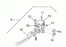 Remhandel + remreservoir voor Aprilia Rally AP8213264