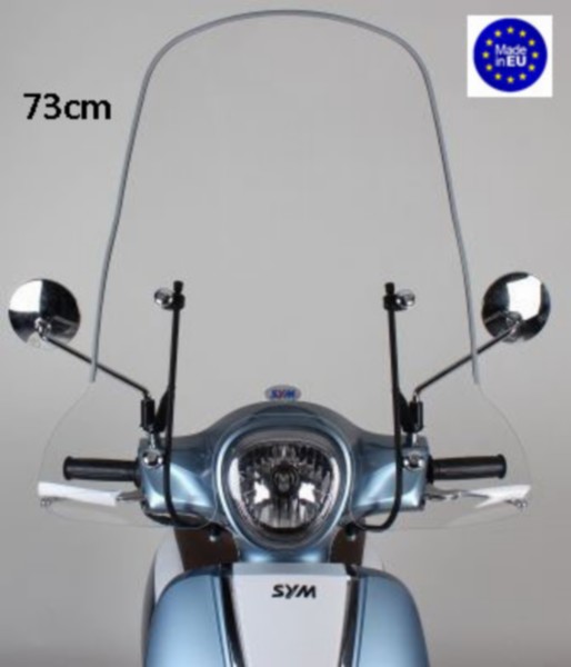 Windscreen high without  fixation set (made in eu) model original Sym Sym Fiddle 3 73cm with damage