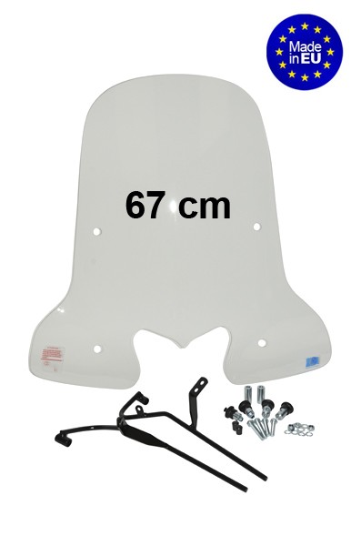 Windscreen high + fixation set (made in eu) People-S 67cm with damage
