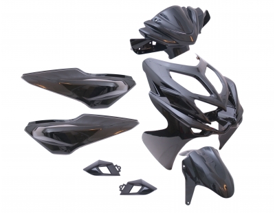 Bodywork Yamaha Aerox-R 2014 9-delig black metallic Edge