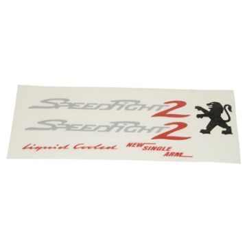 stickerset Peugeot Speedfight 2 zilver/ rood 5 delig