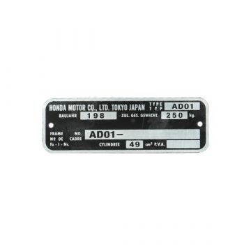 Plaatje framenummer ad01 Honda mt5