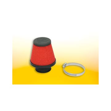 Powerfilter/luchtfilter open conisch e17 rood/zwart 32/38mm aansluiting carburateur Malossi 0413537