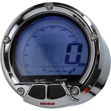 Kilometerteller klok digitaal 55/61mm blauw licht chroom Koso dl-02s