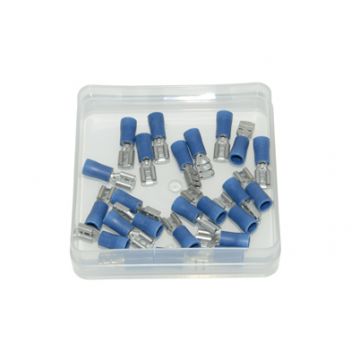 Kabelschoen plat vrouw 4.8mm blauw 25 stuks