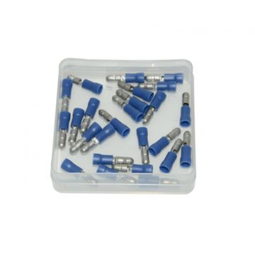 Kabelschoen rond man 4mm blauw 25 stuks