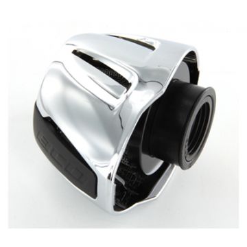 Powerfilter/luchtfilter open 28/35mm aansluiting carburateur universeel chroom/zwart BCD 00660