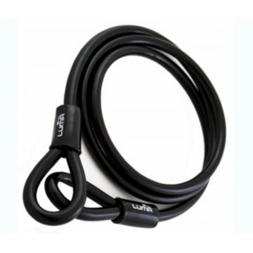 Kabelslot los voor hangslot 1.8meter 12mm dik zwart Luma loop