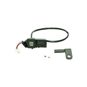 USB lader 12V universeel 2 poorts met display accu spanningsmeter DMP