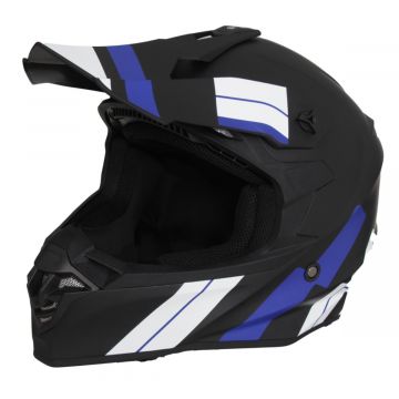 Crosshelm Vito Tivoli mat zwart / blauw wit