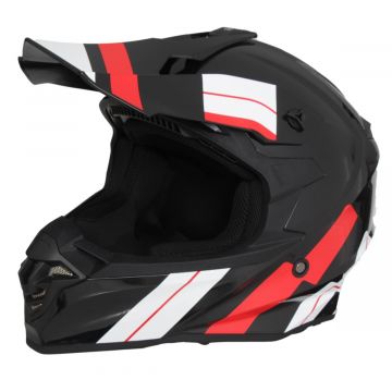 Crosshelm Vito Tivoli mat zwart / rood wit
