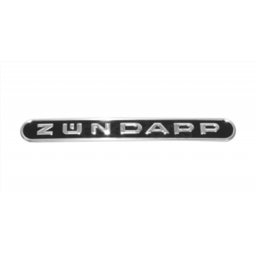 Sticker Zundapp woord [zundapp] langwerpig aluminium zwart