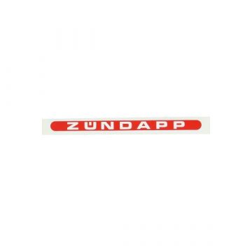 Sticker Zundapp woord [zundapp] langwerpig rood wit