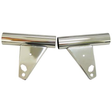Koplampoor set chroom Zundapp nieuw type 529/530 vierkante koplamp (diameter 36mm-hoogte 162mm)Z529-16.651/Z529-16.652