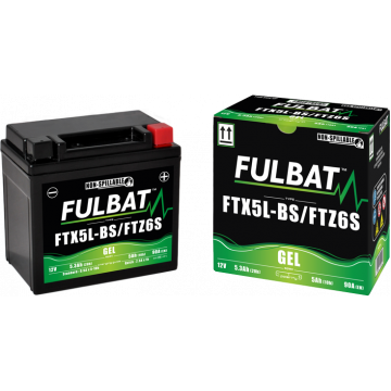 Accu Fulbat YTX5L-BS Gel 12V 5Ah onderhoudsvrij