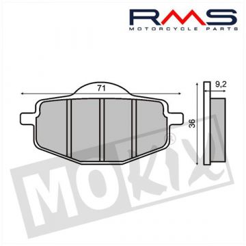 Remblokset RMS (MBK Flame/ Fly One 50-125cc) KBA