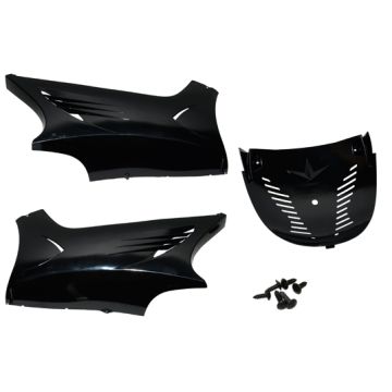 Onderspoiler/sideskirt set 3-delig met montageset Yamaha Aerox/MBK Nitro 50cc 2-takt ←2012 DMP ongespoten