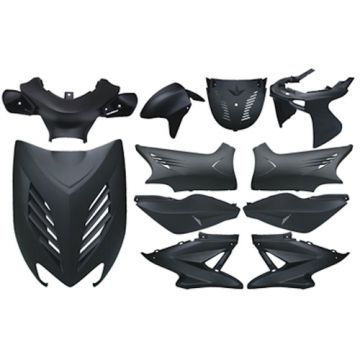 Kappenset Yamaha Aerox ←2012 (YQ50/L/2-takt)/MBK Nitro matzwart DMP 11-delig