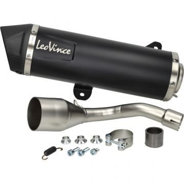 Uitlaat zonder kat Vespa GTS 300 E4zwart/carbon Leovince 14059