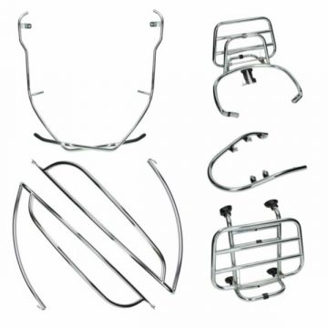Protection bumper set complete + carriers Vespa Primavera Sprint chrome 5-delig