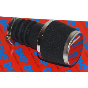 Powerfilter/luchtfilter open 15mm aansluiting carburateur Puch Maxi foam zwart/chroom