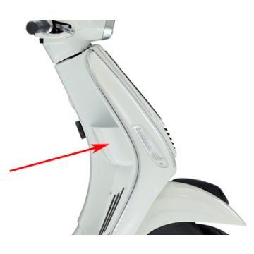 Opbergvak rechts beenschild Vespa S -wit Montebianco (544) 65429500BR origineel